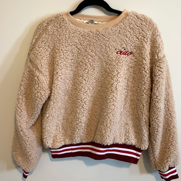 Winter CIAO Letter Print Round Neck Sweatshirt - Picture 3 of 6